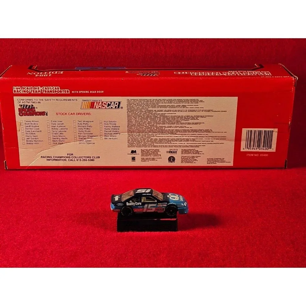 QUALITY CARE RACING NASCAR #15 TRANSPORTER BUNDLE w/MATCHING STOCKCAR - NIB‎
